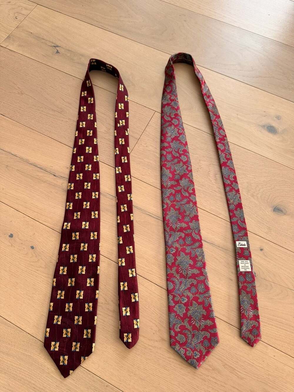 Robert Talbott Silk Tie Lot of 2 - Estate Floral & Best of Class Geometric